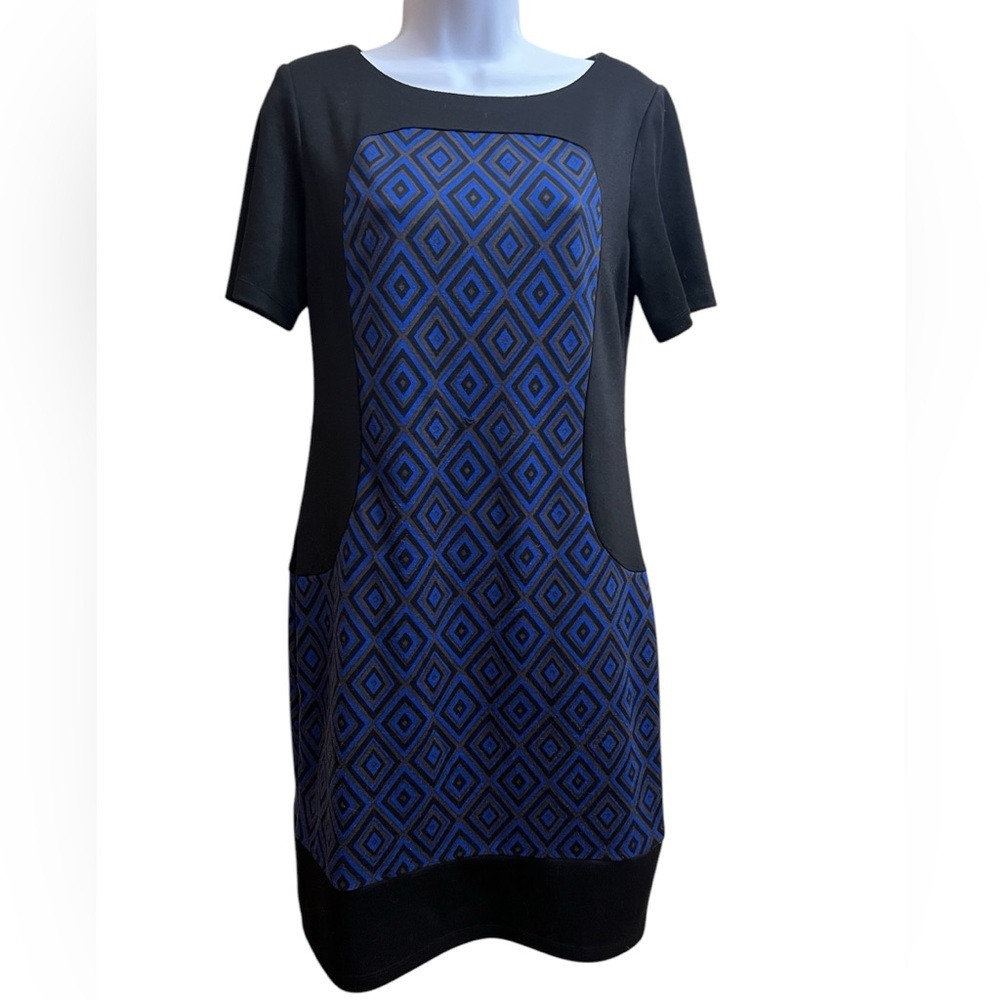 Black and Blue Geometric Dress Size 6